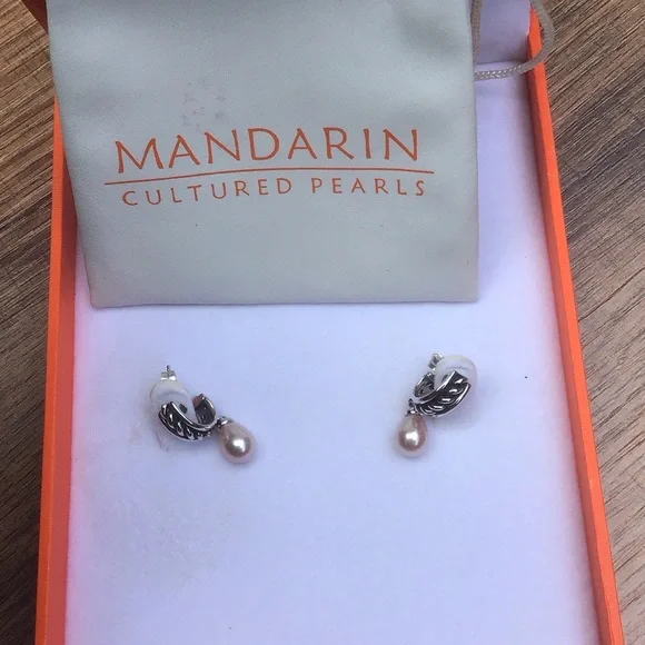 ❤️Day NEW Mandarin Cultured Pink Pearl Necklace & Earrings Set - Picture 8 of 12